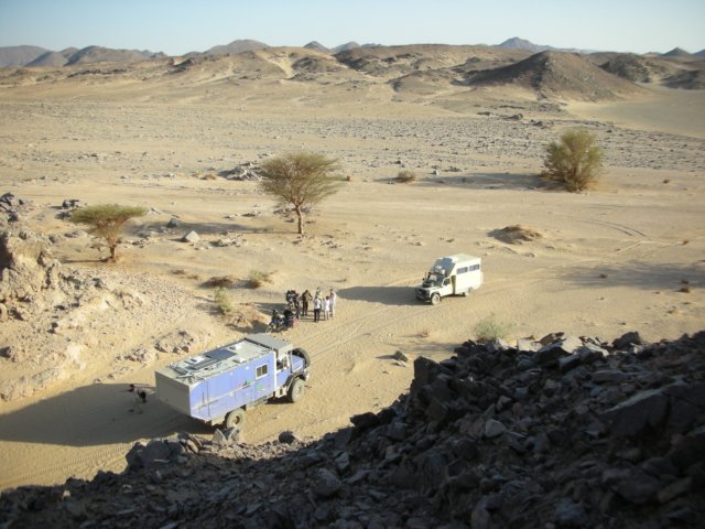 secondnightinsudanalltheoverlandvehiclescaughtupbytheevening.jpg